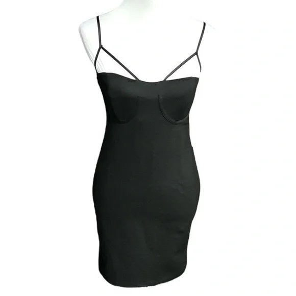 Zara | Dresses | Zara Bodycon Spaghetti Strap Mini Dress Black Size Large |  Poshmark